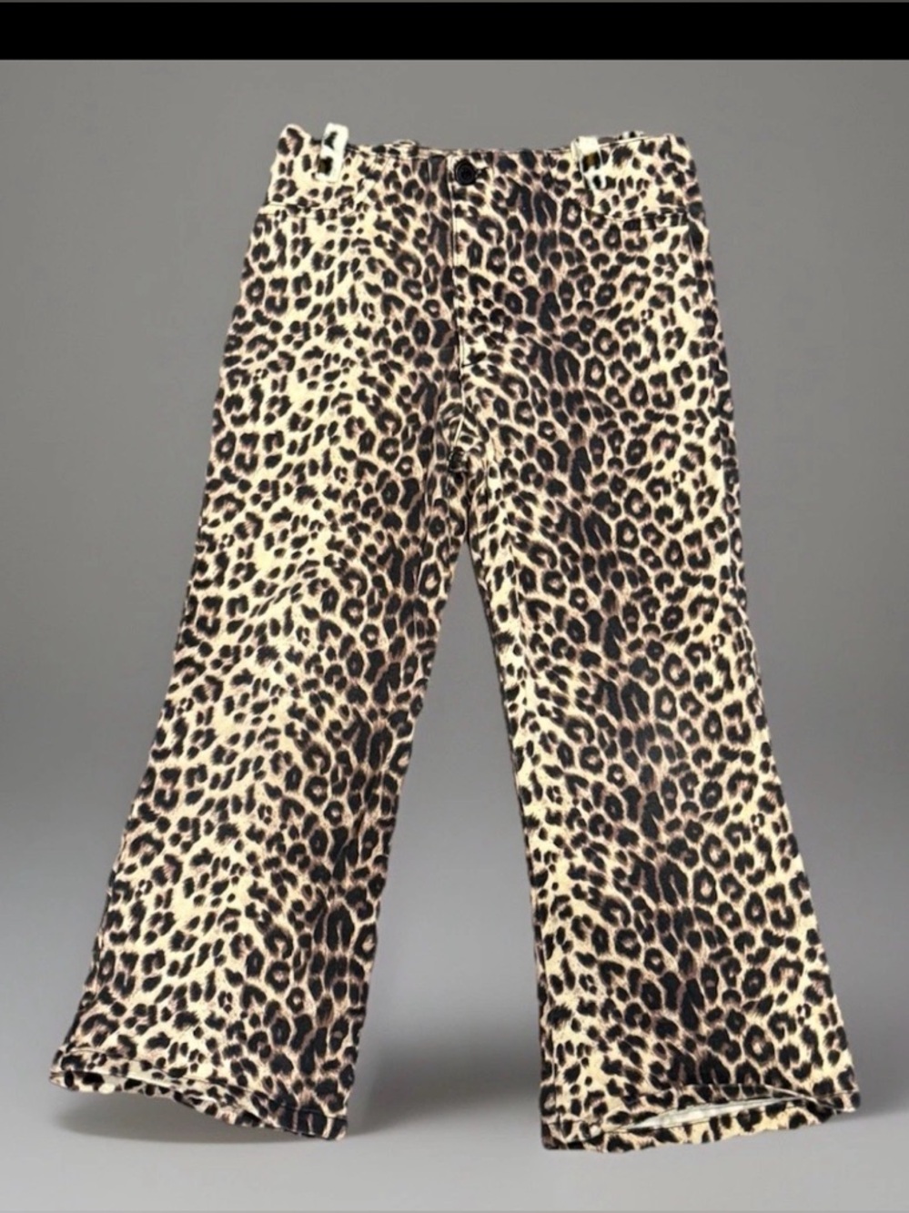 Vintage Cheetah Print Jeans Kids Size 6 Made USA Retro Y2K Animal Print Denim